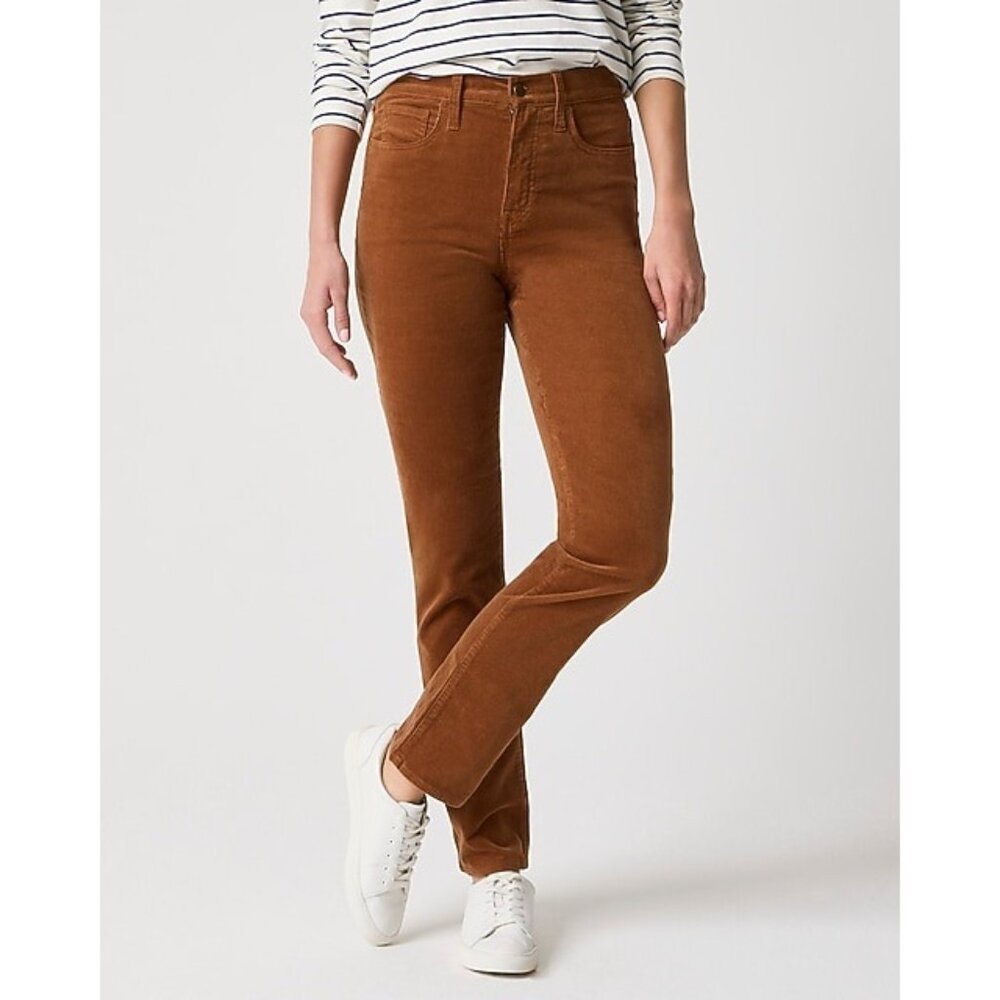 J.Crew Corduroy Straight Leg Pants Camel Brown Classic Winter Size 29 Women's